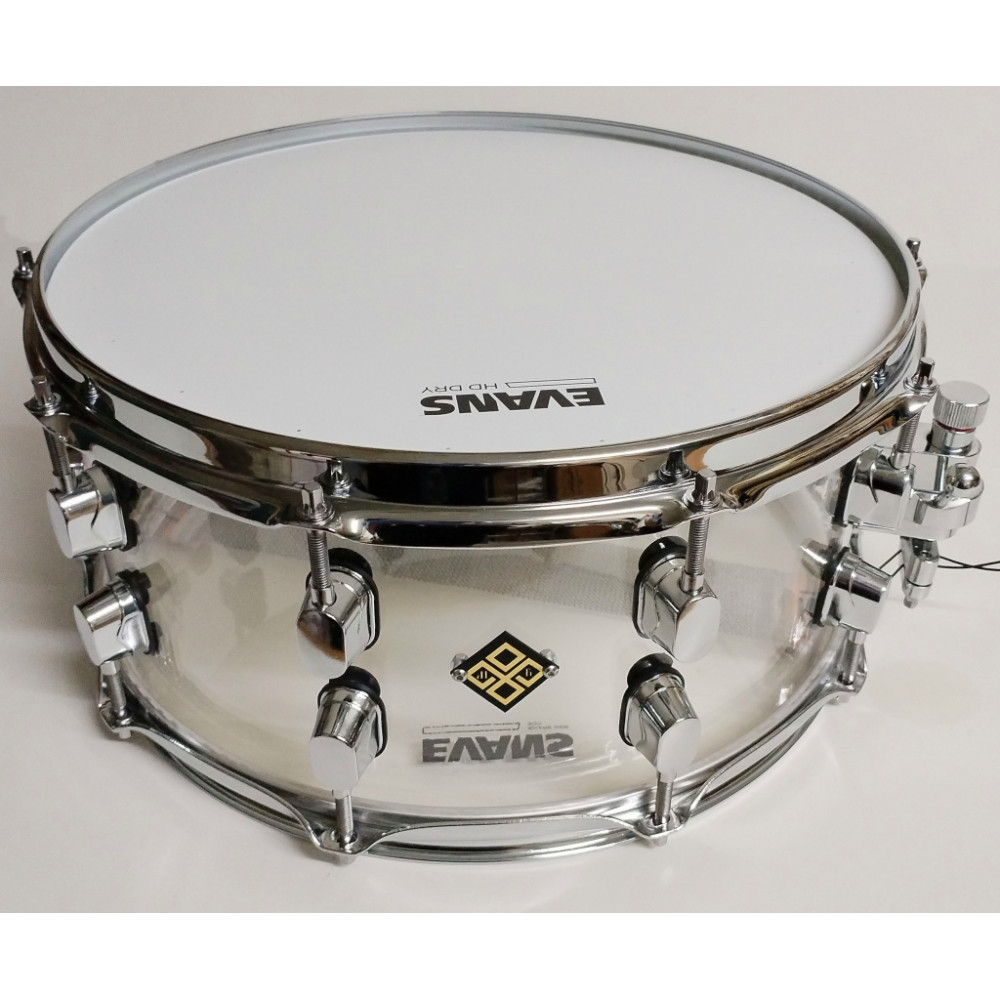 MBAp-m-1465-10 Малый барабан 14х6.5" из акрила, прозрачный, с металлическими, Мастерская Бехтеревых