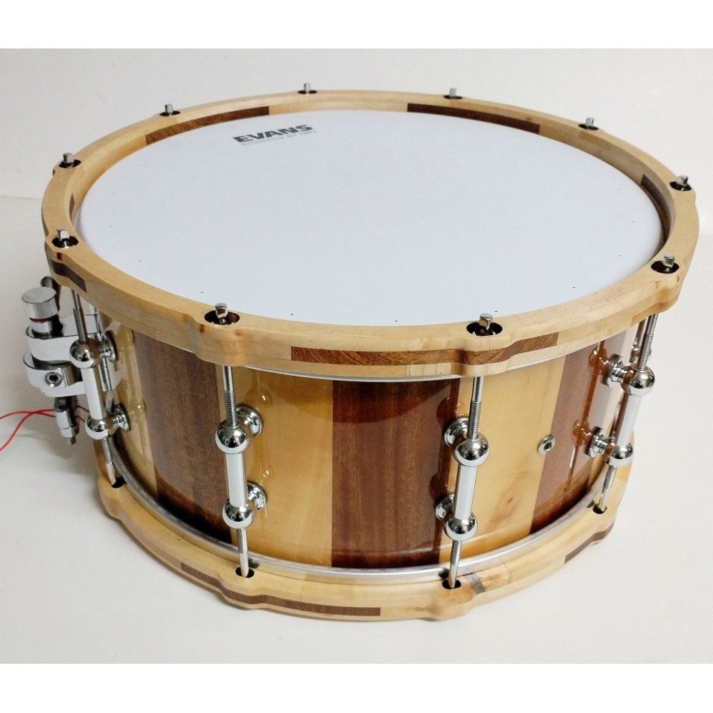 MBk\s-d-1465-10 Малый барабан 14х6,5", клён\сапеле, с деревянными ободами, Мастерская Бехтеревых