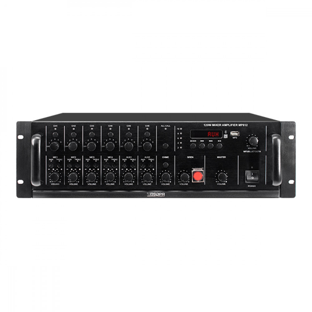 MP812 Микшер усилитель мощности трансляционный, 120Вт, DSPPA