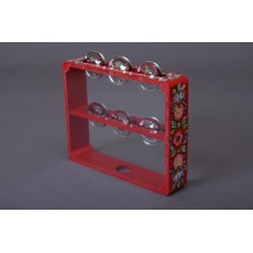 MS-RZ-BB-12 Бубен из массива бука с натяжкой д.25см с росписью, Мастерская Сереброва