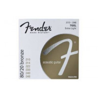 Комплект струн для акустической гитары FENDER STRINGS NEW ACOUSTIC 70XL 80/20 BRONZE BALL END 10-48