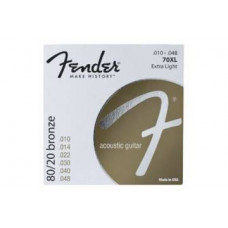FENDER STRINGS NEW ACOUSTIC 70XL 80/20 BRONZE BALL END 10-48