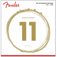 Комплект струн для акустической гитары FENDER STRINGS NEW ACOUSTIC 70CL 80/20 BRONZE 11-52
