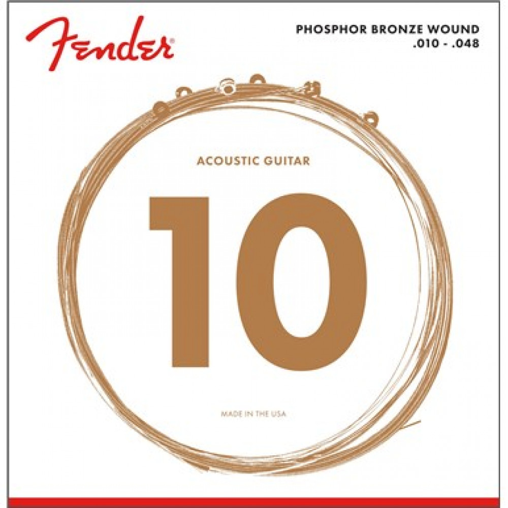 Комплект струн для акустической гитары FENDER STRINGS NEW ACOUSTIC 60XL PHOSPHOR BRONZE BALL 10-48