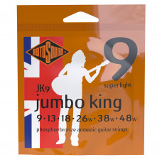 Комплект струн для акустической гитары ROTOSOUND JK9 JUMBO KING STRINGS PHOSPHOR BRONZE