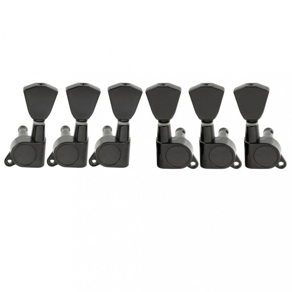 MX1345BK-3MX1346BK-3 Колки для гитары 3+3, черные, Musiclily