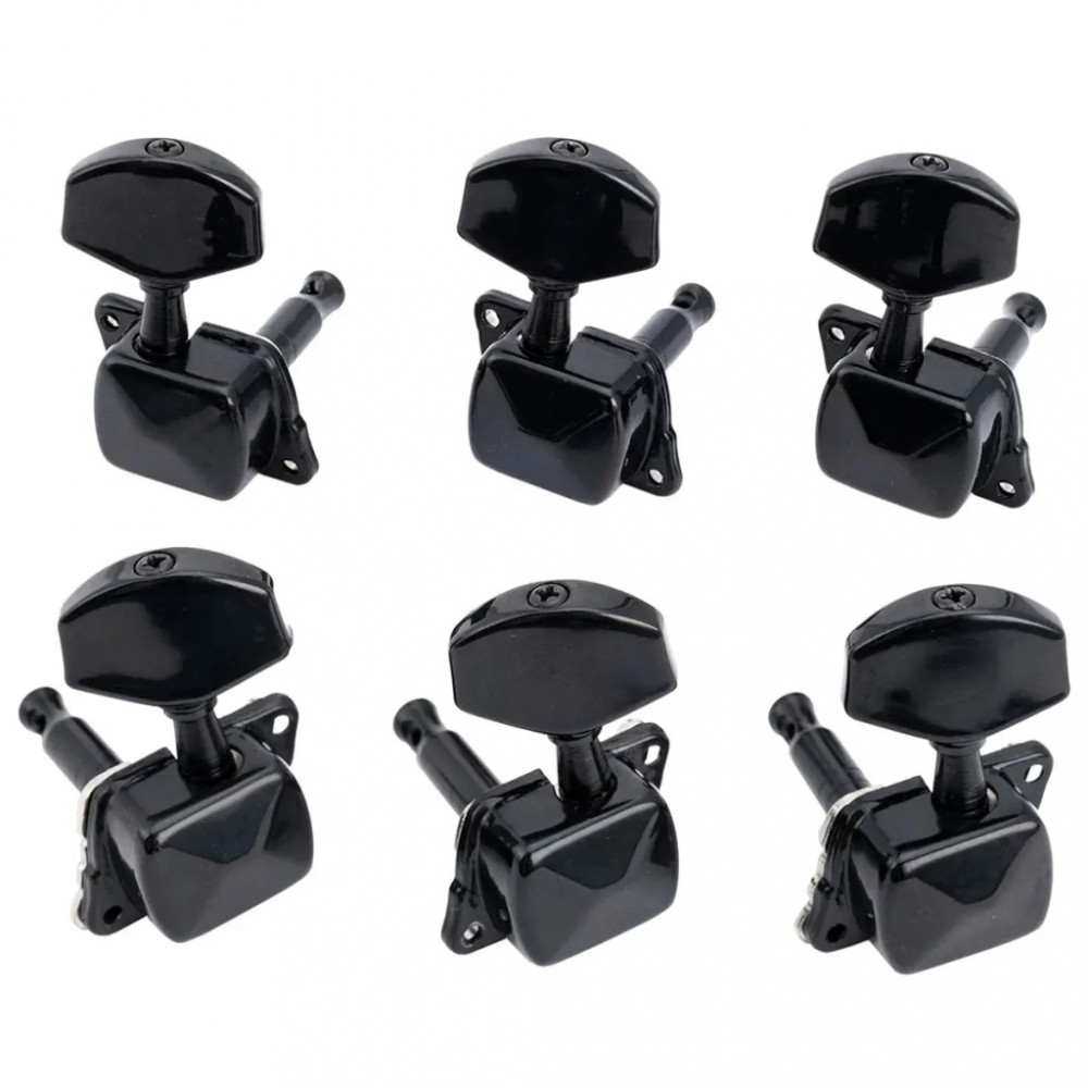 MX1351BK-3MX1352BK-3 Колки для гитары 3+3, черные, Musiclily