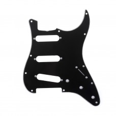 MX1388BK Пикгард для гитары Fender Stratocaster SSS, 3 слоя, черная, Musiclily