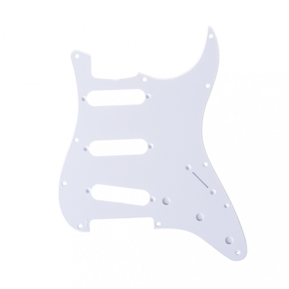 MX1388GW Пикгард для гитары Fender Stratocaster SSS, 1 слой, белая, Musiclily