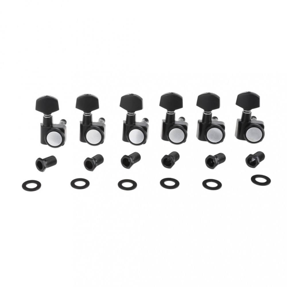 MX1510BK-6 Колки для гитары, 6л, локовые, черные, Musiclily