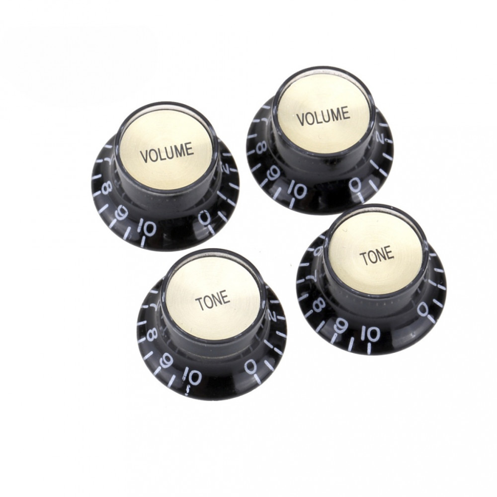 MX1566BK-2-MX1568BK-2 Комплект ручек потенциометров (2+2), Les Paul, черные, Musiclily