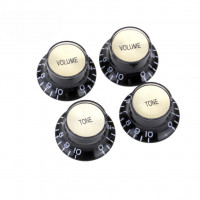 Комплект ручек потенциометров Musiclily MX1566BK-2-MX1568BK-2 (2+2), Les Paul, черные