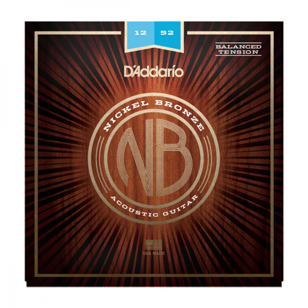 Комплект струн для акустической гитары D'Addario NB1252BT Nickel Bronze, Balanced Light, 12-52