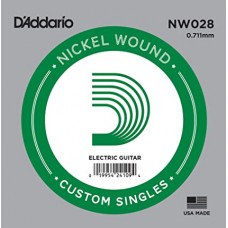 NW028 Nickel Wound Отдельная струна для электрогитары, никелированная, .028, D'Addario