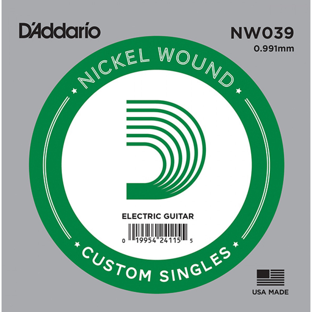 NW039 Nickel Wound Отдельная струна для электрогитары, никелированная, .039, D'Addario