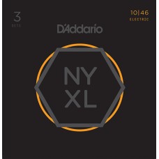 NYXL1046-3P NYXL 3 Комплекта струн для электрогитары, Regular Light, 10-46, D'Addario 