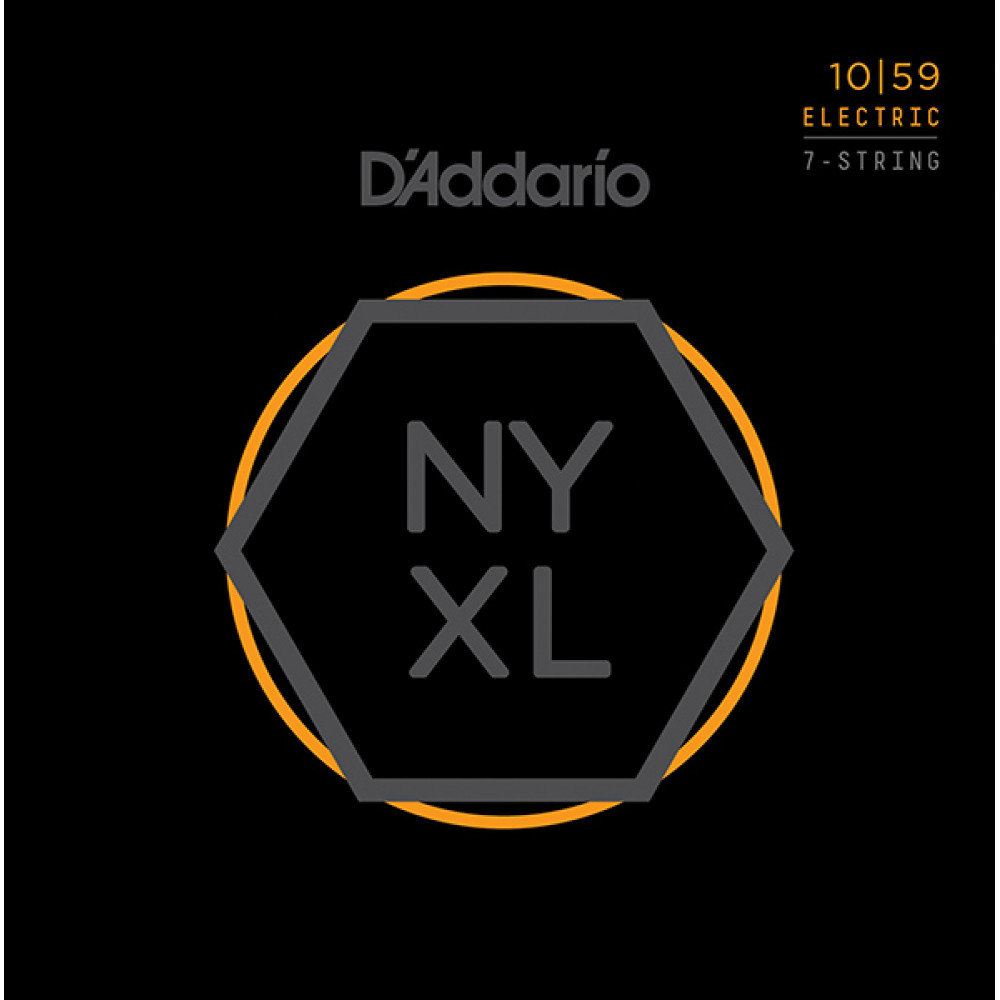 NYXL1059 NYXL Комплект струн для 7-струнной электрогитары, Regular Light, 10-59, D'Addario 
