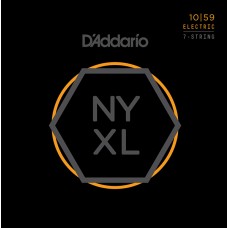 NYXL1059 NYXL Комплект струн для 7-струнной электрогитары, Regular Light, 10-59, D'Addario 