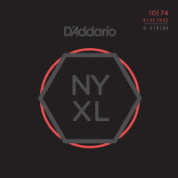 Комплект струн для 8-струнной электрогитары D'Addario NYXL1074 NYXL, LTop/HBottom, 10-74