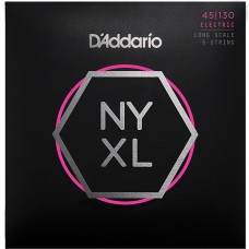 NYXL45130 NYXL Комплект струн для 5-струнной бас-гитары, Long Scale, Reg Light, 45-130, D'Addario