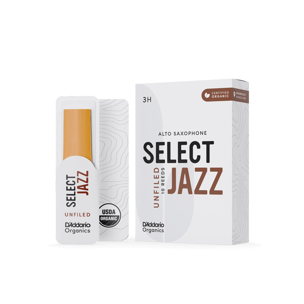 ORRS10ASX3H Organic Select Jazz Unfiled Трости для саксофона альт, размер 3H, 10шт, D'Addario