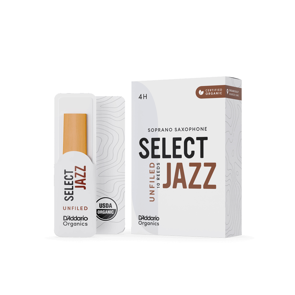ORRS10SSX4H Organic Select Jazz Unfiled Трости для саксофона сопрано, размер 4H, 10шт, D'Addario