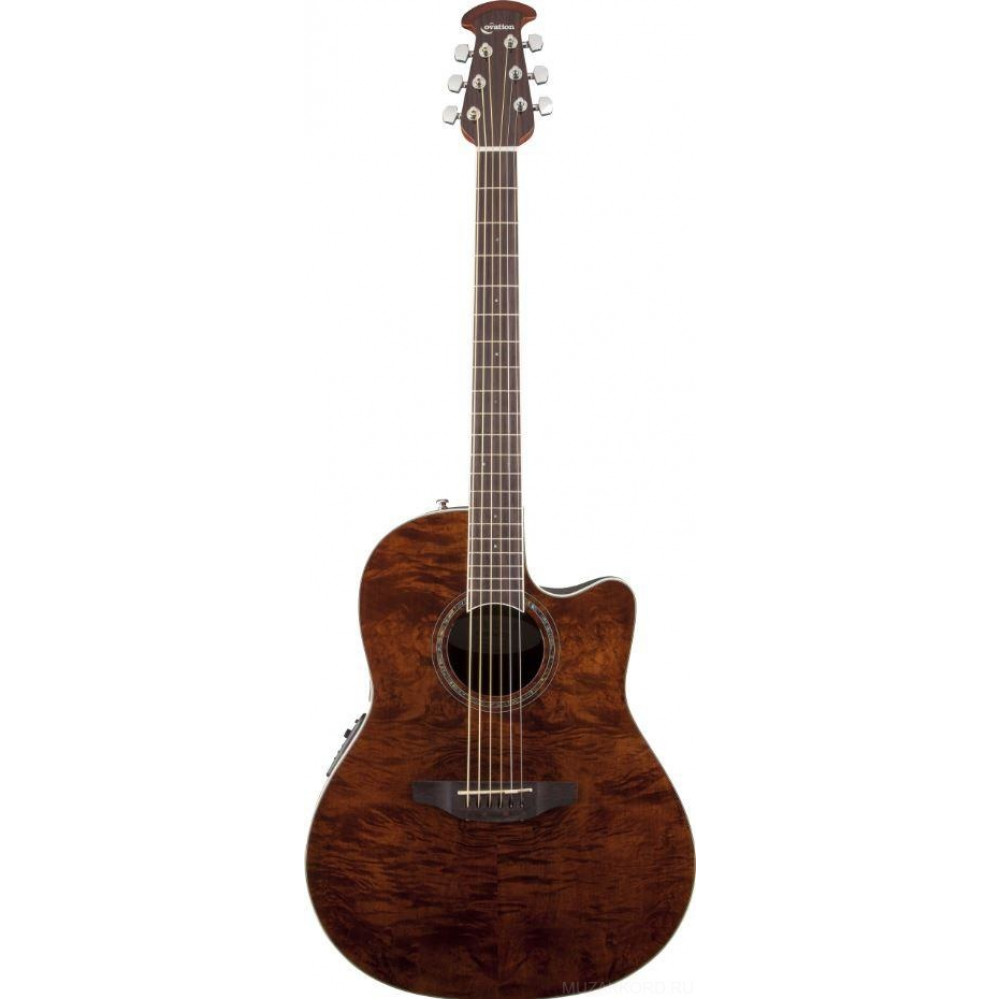 Ovation CS24P-NBM Celebrity Standard Plus Mid Cutaway Nutmeg Burled Maple электроакустическая гитара с вырезом