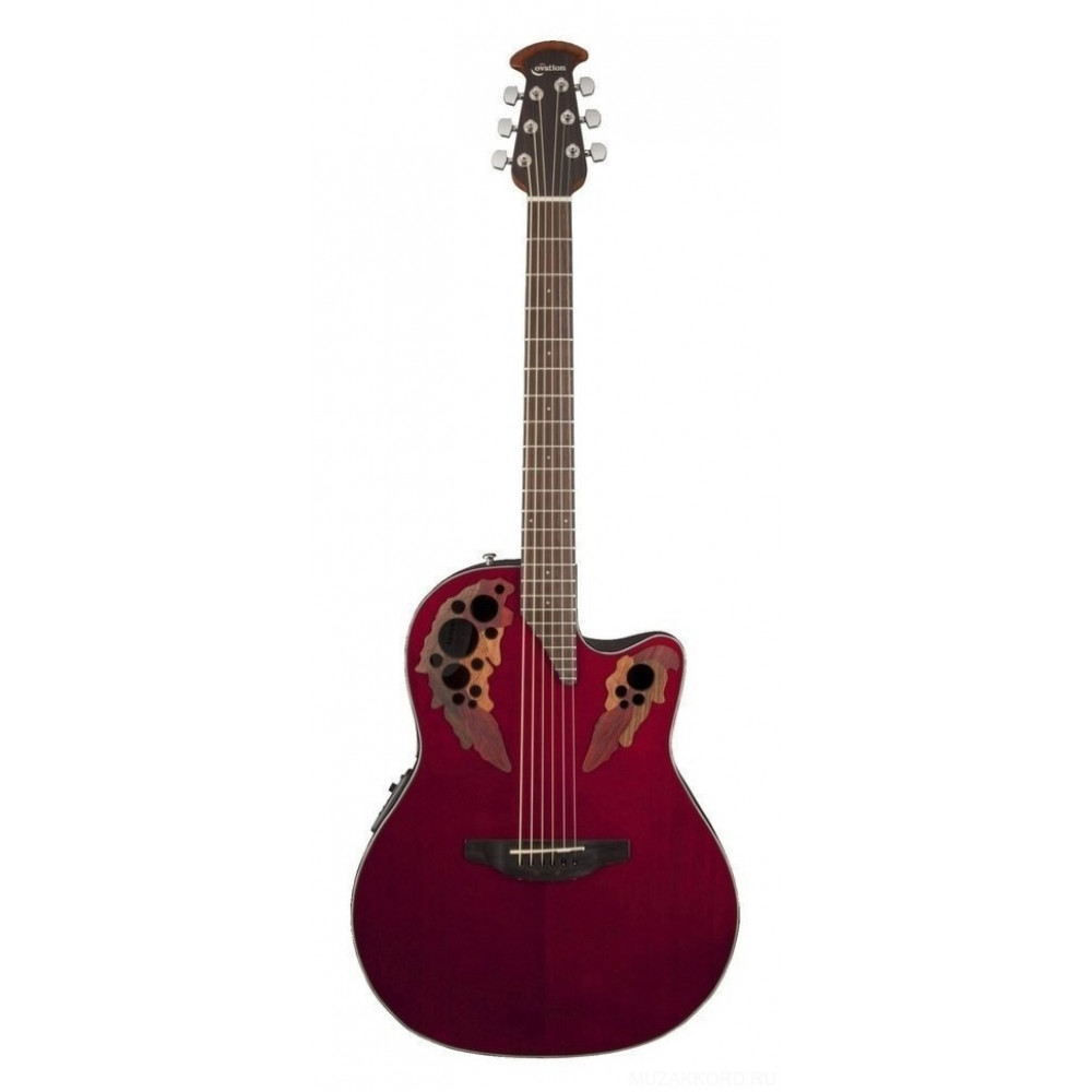 Ovation CE44-RR Celebrity Elite Mid Cutaway Ruby Red электроакустическая гитара