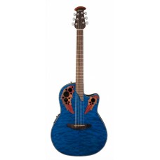 Ovation CE44P-8TQ Celebrity Elite Plus Mid Cutaway Trans Blue Quilt Maple электроакустическая гитара с вырезом