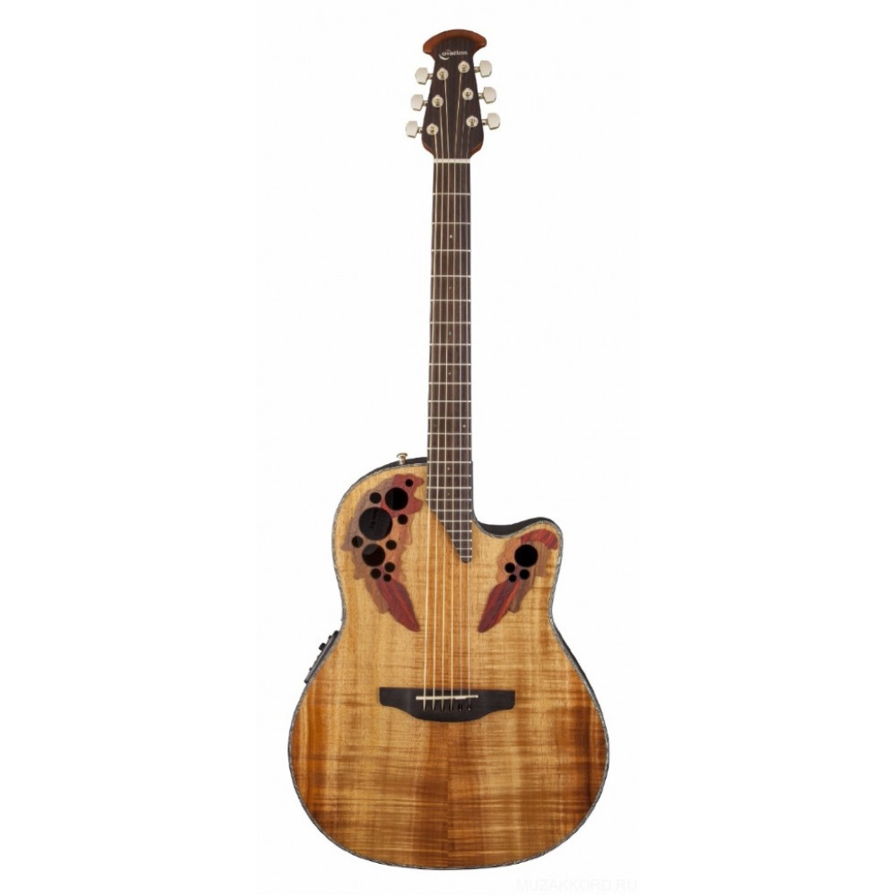 Ovation CE44P-FKOA Celebrity Elite Plus Mid Cutaway Natural Figured Koa электроакустическая гитара