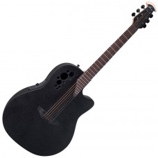 Ovation 2078TX-5-G Elite TX Deep Contour Cutaway Black Textured электроакустическая гитара, цвет черный, производство Китай