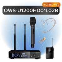 Одноканальная радиосистема с ручным Октава OWS-U1200HD01L02B, головным и петличным микрофонами