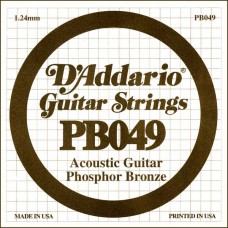 PB049 Phosphor Bronze Отдельная струна для акустической гитары, фосфорная бронза, .049, D'Addario