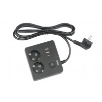 Удлинитель Электрическая мануфактура PC-1B-2M PowerCube, 2 розетки, 3 USB-порта