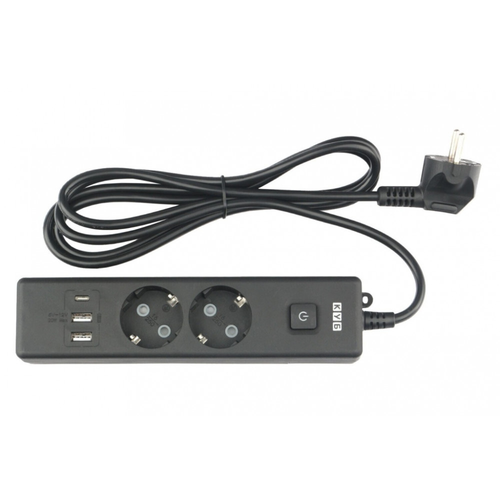PC-5B-2M PowerCube Удлинитель, 2 розетки, 3 USB-порта, Электрическая мануфактура
