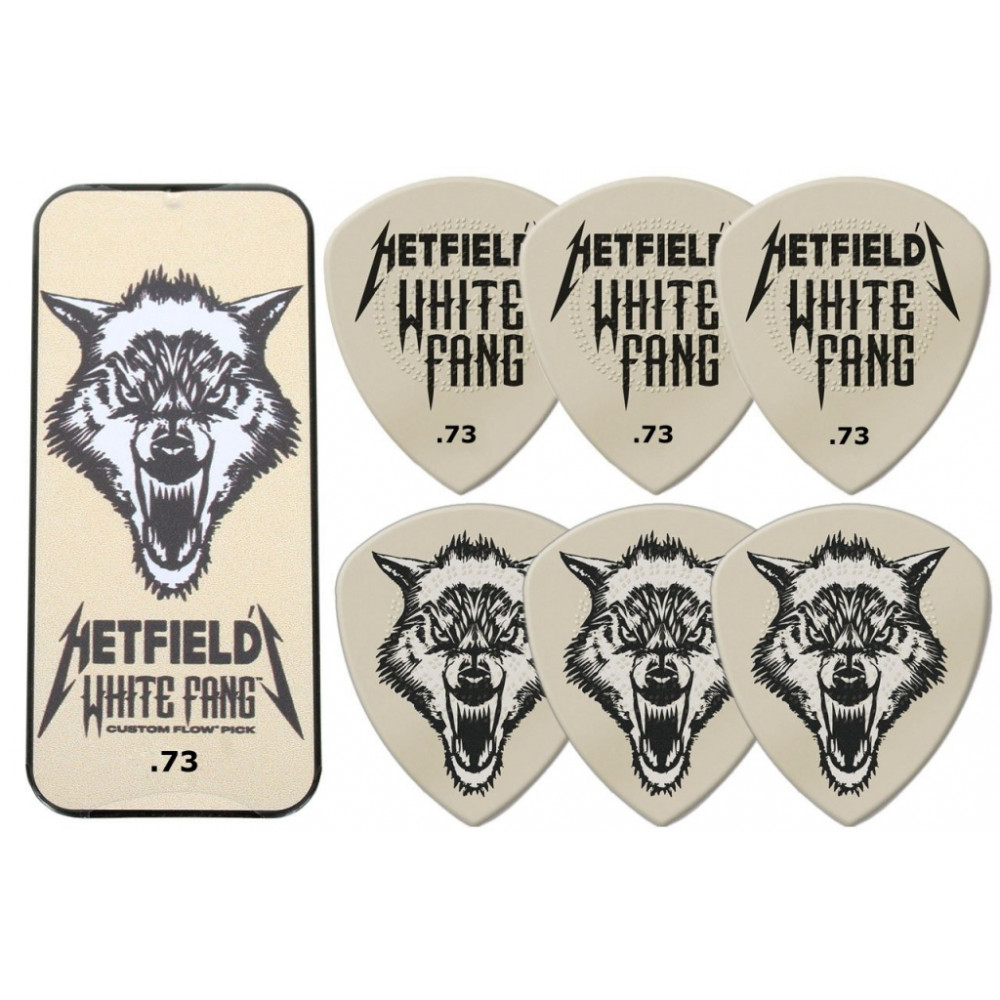 PH122T.73 White Fang Медиаторы в коробочке, 6шт, толщина 0,73мм, Dunlop