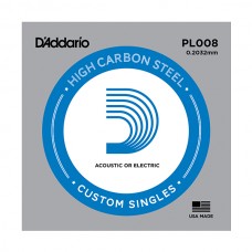PL008 Plain Steel Отдельная струна без обмотки, сталь, .008, D'Addario