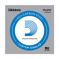 Отдельная стальная струна без обмотки D'Addario PL010 Plain Steel, 0.010"