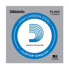 PL024 Plain Steel Отдельная струна без обмотки, сталь, .024, D'Addario