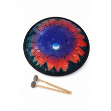 PNG-GR-36F3 Глюкофон кованый гранофон "Полянка", аэрография, 2 палочки, чехол, Pangooda Drums