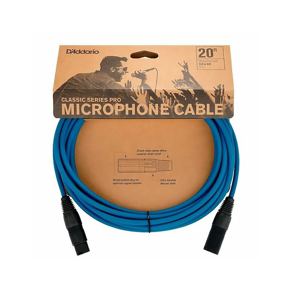 PW-CPMIC-20BU Classic Series Pro Микрофонный кабель, 6м, синий, D'Addario