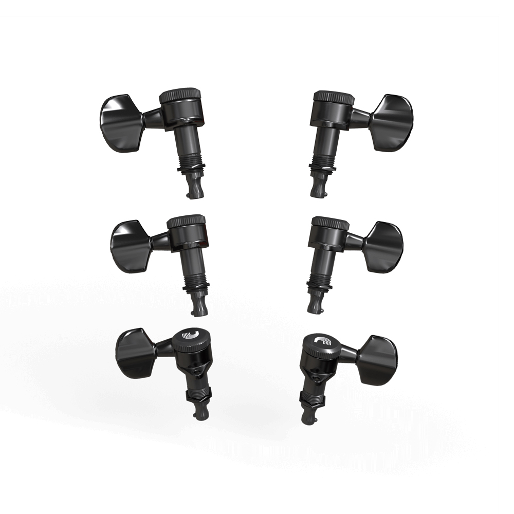 PWAT-332L Auto-Trim Колки для гитары, 3+3, локовые, черные, D'Addario