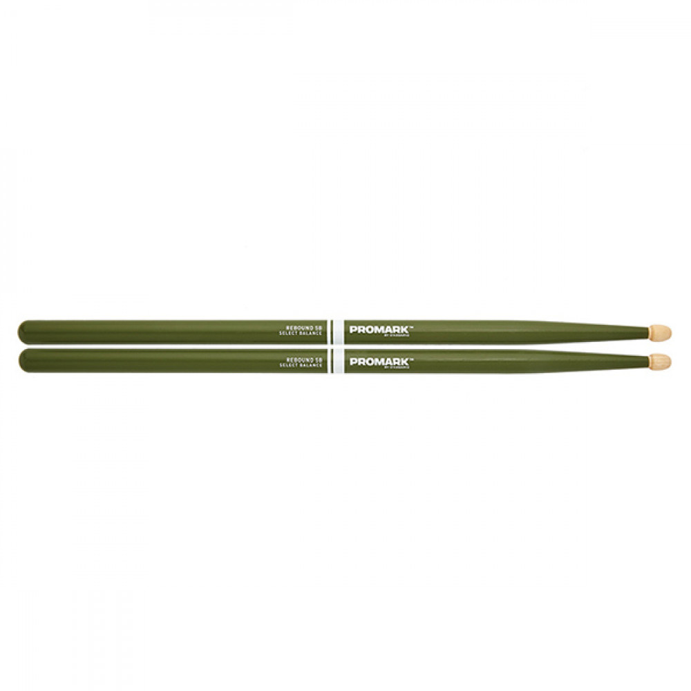 RBH565AW-GREEN 5A Rebound Барабанные палочки, зеленые, смещенный баланс, орех гикори, ProMark