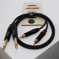 Компонентный кабель 2хRCA SHNOOR RCA2JM-0,5m, - 2х3.6 Jack, 0.5м