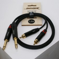 RCA2JM-1m Компонентный кабель 2хRCA - 2хjack, 1м, SHNOOR