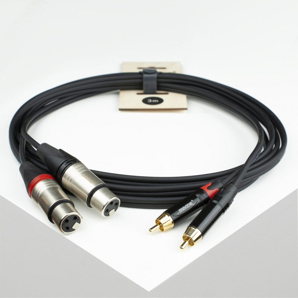 RCA2XF-6m Компонентный кабель 2хRCA - 2хXLRF, 6м, SHNOOR