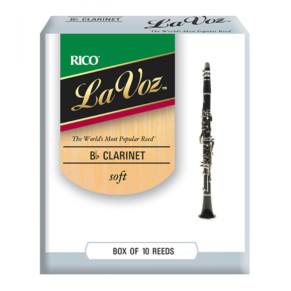 RCC10SF La Voz Трости для кларнета Bb, мягкие (Soft), 10шт, Rico