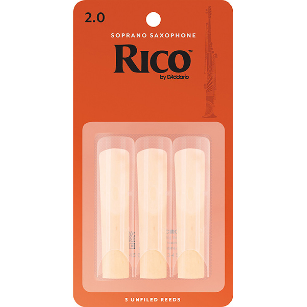 RIA0320 Rico Трости для саксофона сопрано, размер 2.0, 3шт, Rico