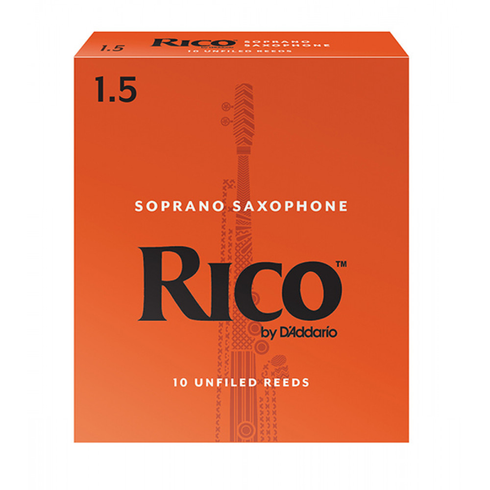 RIA1015 Rico Трости для саксофона сопрано, размер 1.5, 10шт, Rico
