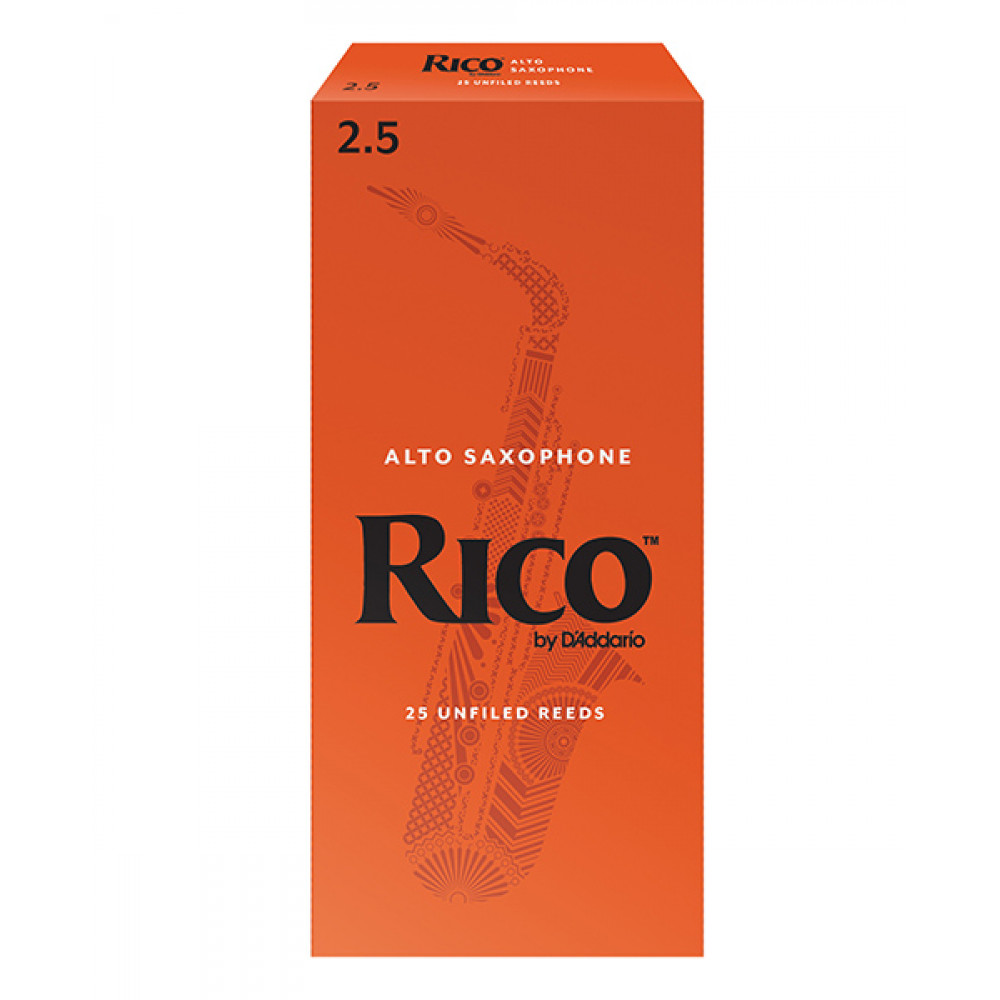 RIA2525 Rico Трости для саксофона сопрано, размер 2.5, 25шт, Rico